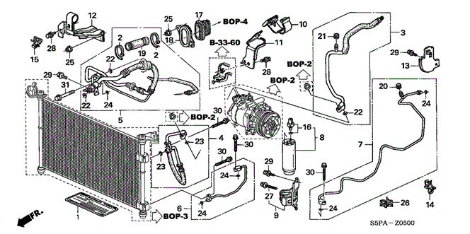 CIVIC COUPE A / C HOSES - PIPES