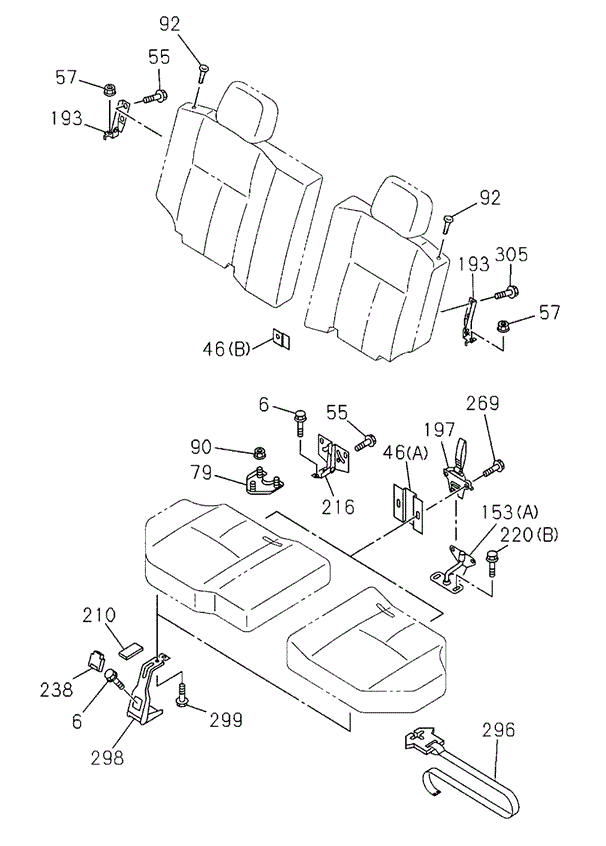 INTERIOR / BUMPER/REAR SEAT HINGE for 1999 Honda PASSPORT #1