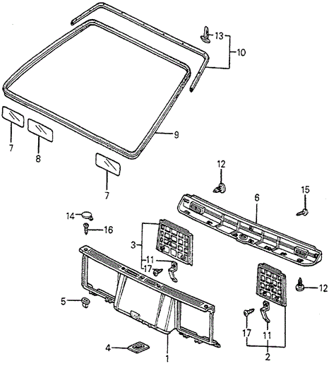 INTERIOR / BUMPER/TAILGATE TRIM 3DR for 1983 Honda ACCORD HATCHBACK #1