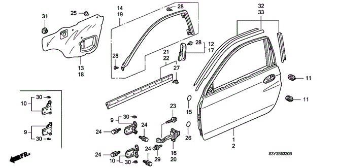 BODY / AIR CONDITIONING/DOOR PANELS for 2002 Honda INSIGHT #1