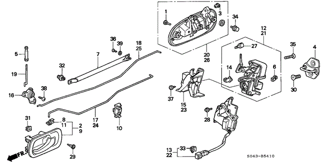BODY / AIR CONDITIONING/REAR DOOR LOCKS for 1997 Honda CIVIC SEDAN #1
