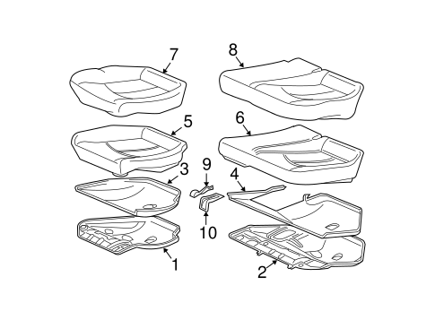 E500 REAR SEAT COMPONENTS 2