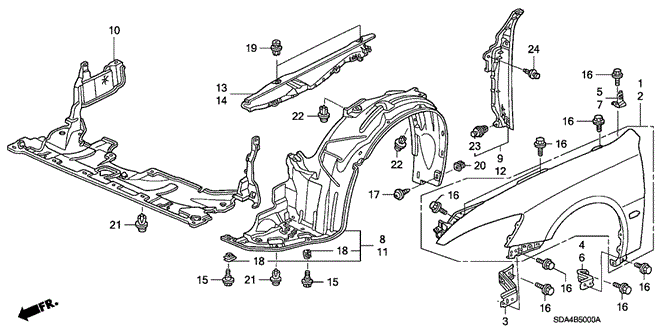 BODY / AIR CONDITIONING/FRONT FENDERS for 2003 Honda ACCORD SEDAN #1