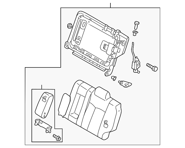 BJ0H57450E43 Деталь SEAT BACK ASSY, LEFT