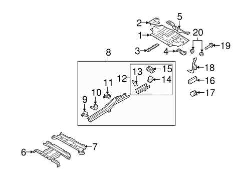 CX-9 REAR FLOOR & RAILS