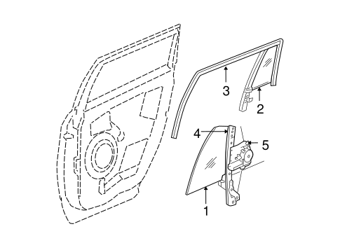 Pacifica GLASS - REAR DOOR