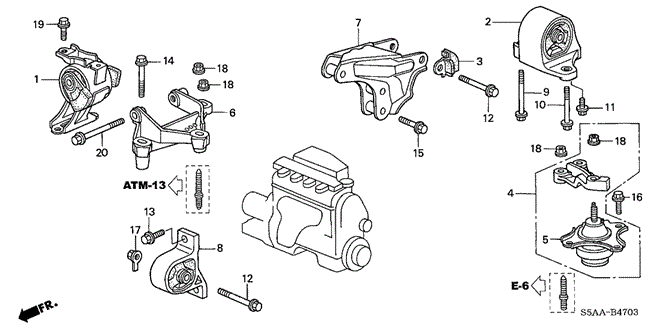 CIVIC SEDAN ENGINE MOUNTS (CVT)