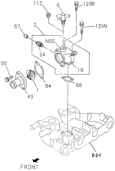 ENGINE/THERMOSTAT - THERMOSTAT HOUSING (DX) for 1996 Honda PASSPORT #1