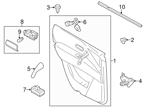 QX80 INTERIOR TRIM - REAR DOOR
