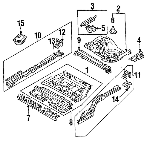 Protege REAR FLOOR & RAILS