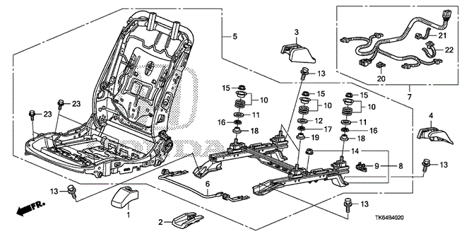 INTERIOR / BUMPER/FRONT SEAT COMPONENTS (R.) for 2009 Honda FIT #1