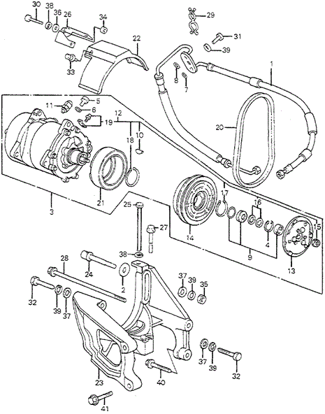 BODY / AIR CONDITIONING/A/C COMPRESSOR - BRACKET (SANDEN) for 1982 Honda ACCORD HATCHBACK #1