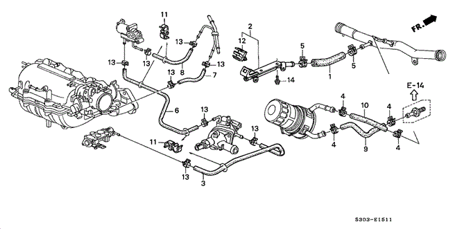 ENGINE/WATER HOSE (2) for 1997 Honda PRELUDE #1