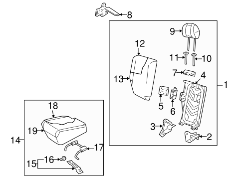 Tribute REAR SEAT COMPONENTS 3