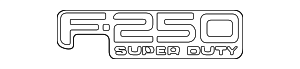 1999-2004 Ford F-250 Super Duty Nameplate F81Z-16720-AZ 1999-2004 Ford F-250 Super Duty Nameplate F81Z-16720-AZ