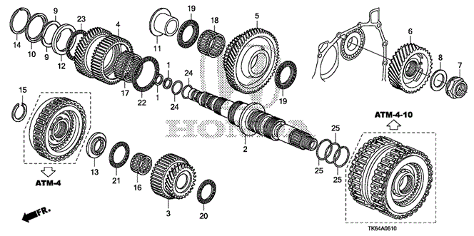 TRANSMISSION - AUTOMATIC/AT SECONDARY SHAFT for 2009 Honda FIT #1