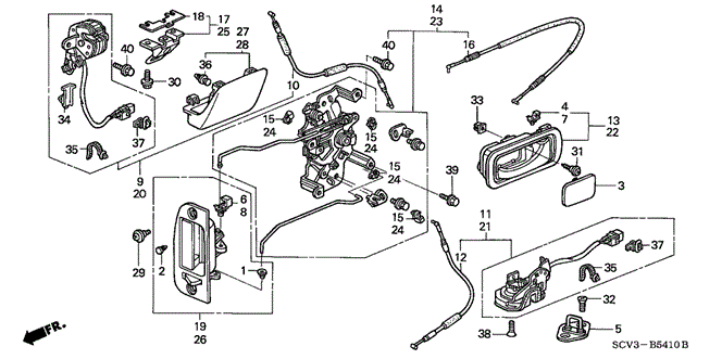ELEMENT REAR ACCESS PANEL LOCKS  - OUTER HANDLE