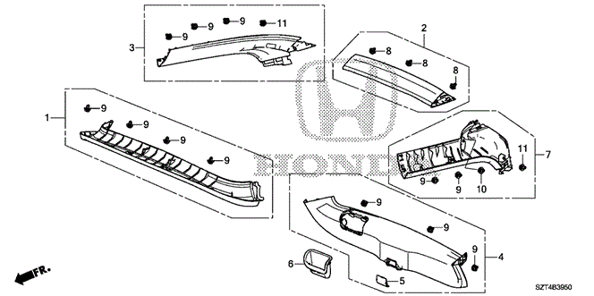 INTERIOR / BUMPER/TAILGATE LINING for 2011 Honda CR-Z #1