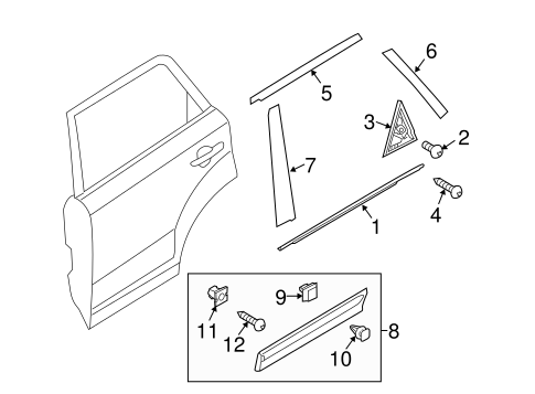 Sorento EXTERIOR TRIM - REAR DOOR