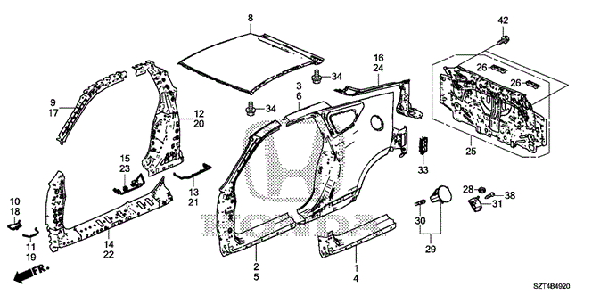 BODY / AIR CONDITIONING/OUTER PANEL - REAR PANEL for 2011 Honda CR-Z #1