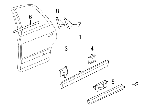 A8 Quattro EXTERIOR TRIM - REAR DOOR 2