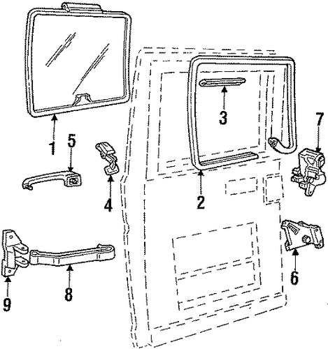 E-250 Econoline Club Wagon GLASS - SIDE DOOR
