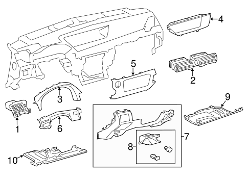 GS350 INSTRUMENT PANEL COMPONENTS