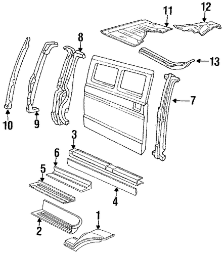 E-250 Econoline Club Wagon CENTER PILLAR