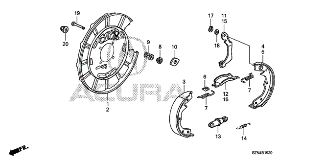 CHASSIS/PARKING BRAKE SHOE for 2013 Acura ZDX #1