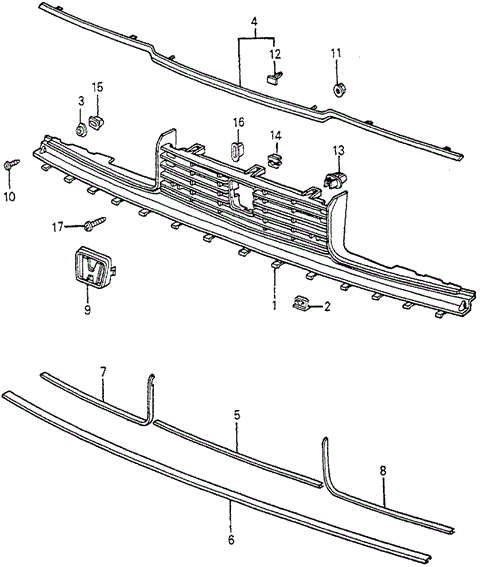INTERIOR / BUMPER/FRONT GRILLE for 1983 Honda ACCORD HATCHBACK #1