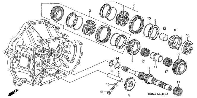 TRANSMISSION - MANUAL/MT MAINSHAFT (KA) (KL) (L4) for 2004 Honda ACCORD COUPE #1