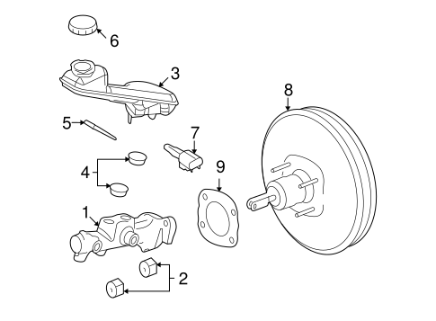 CX-9 MASTER CYLINDER - COMPONENTS ON DASH PANEL