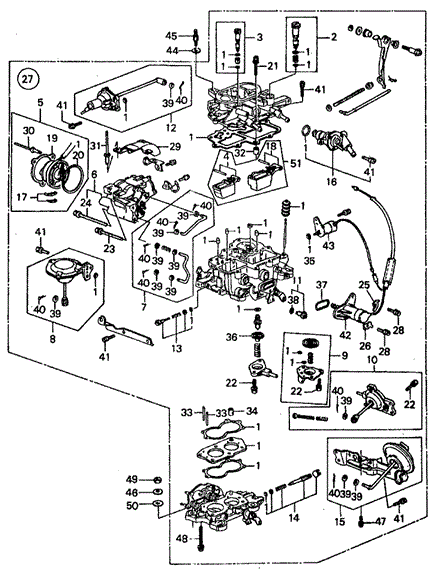 ENGINE/CARBURETOR ('82-'83) for 1982 Honda CIVIC SEDAN #1