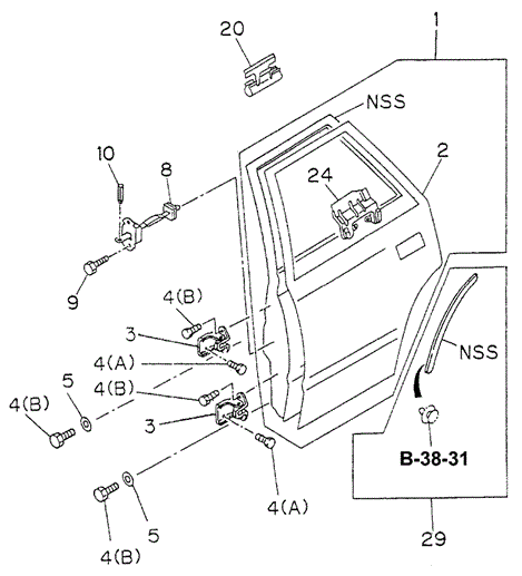 BODY / AIR CONDITIONING/REAR DOOR for 1996 Honda PASSPORT #1
