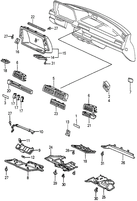 INTERIOR / BUMPER/INSTRUMENT GARNISH for 1982 Honda ACCORD HATCHBACK #1