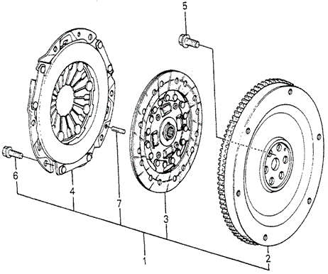 ENGINE/MT CLUTCH - FLYWHEEL for 1979 Honda ACCORD SEDAN #1