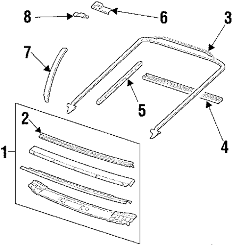 3000GT WINDSHIELD HEADER & COMPONENTS