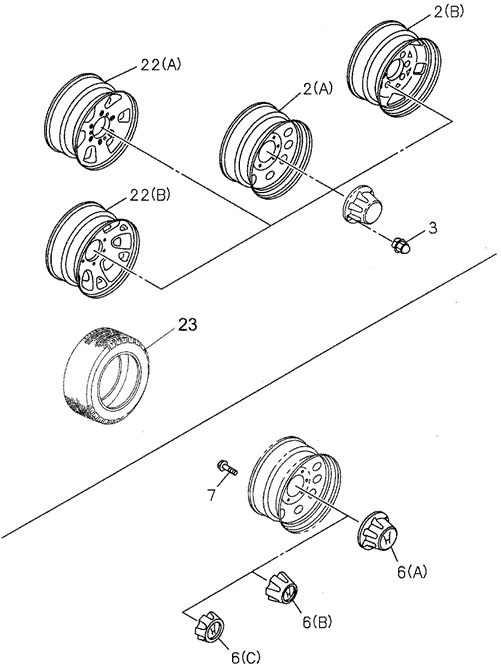 CHASSIS/WHEELS for 1996 Honda PASSPORT #1