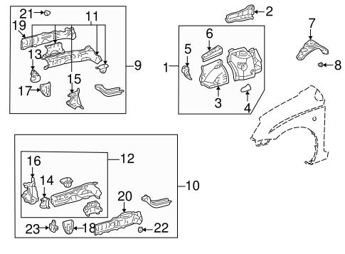 Prius STRUCTURAL COMPONENTS & RAILS