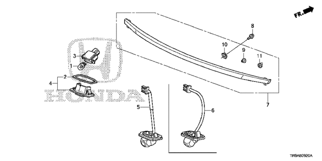 CIVIC SEDAN LICENSE LIGHT - REAR CAMERA