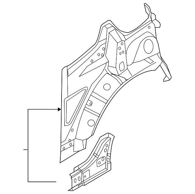 G6710-1GRMA Деталь OUTER WHEELHOUSE, RIGHT