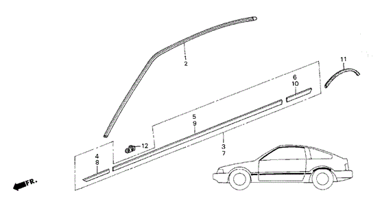BODY / AIR CONDITIONING/SIDE PROTECTOR for 1987 Honda CRX #1