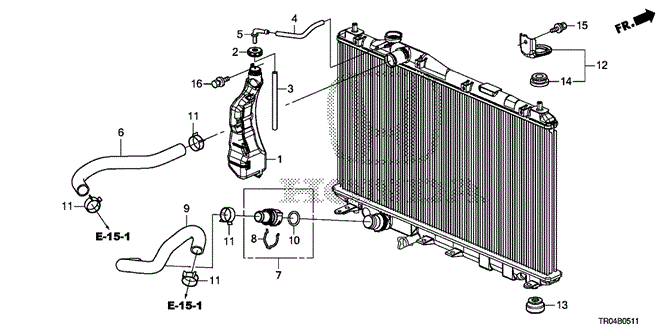 CIVIC SEDAN RADIATOR HOSE - RESERVE TANK (2.4L)