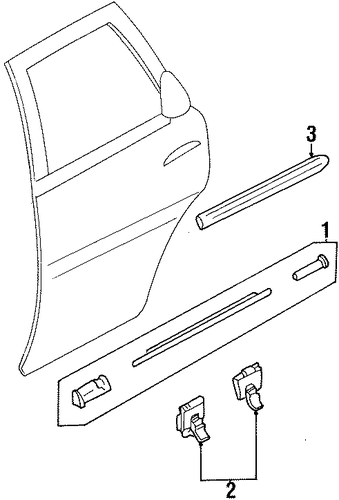 Escort EXTERIOR TRIM - REAR DOOR