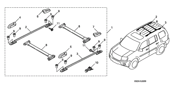 ACCESSORIES/ROOF RACK for 2009 Honda PILOT #1