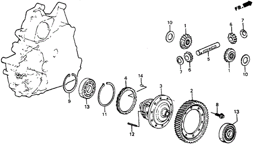 TRANSMISSION - AUTOMATIC/4AT DIFFERENTIAL GEAR for 1986 Honda CRX #1