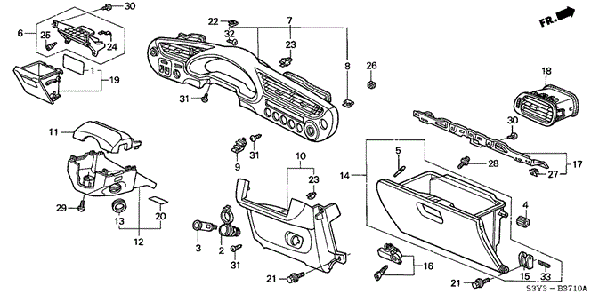 INTERIOR / BUMPER/INSTRUMENT PANEL GARNISH for 2002 Honda INSIGHT #1