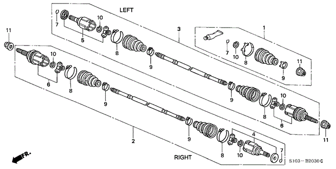CHASSIS/REAR DRIVESHAFT for 2001 Honda CR-V #1