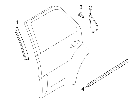 Tribute EXTERIOR TRIM - REAR DOOR 2