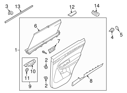 Sorento INTERIOR TRIM - REAR DOOR